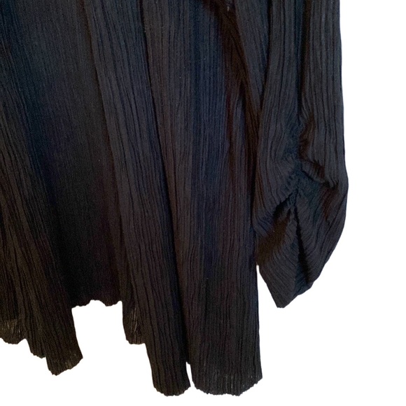 🖤 Ultra Lightweight Long (31”) 3/4 Ruched Sleeve Open Summer Cardigan, Plus 2X - Picture 10 of 15
